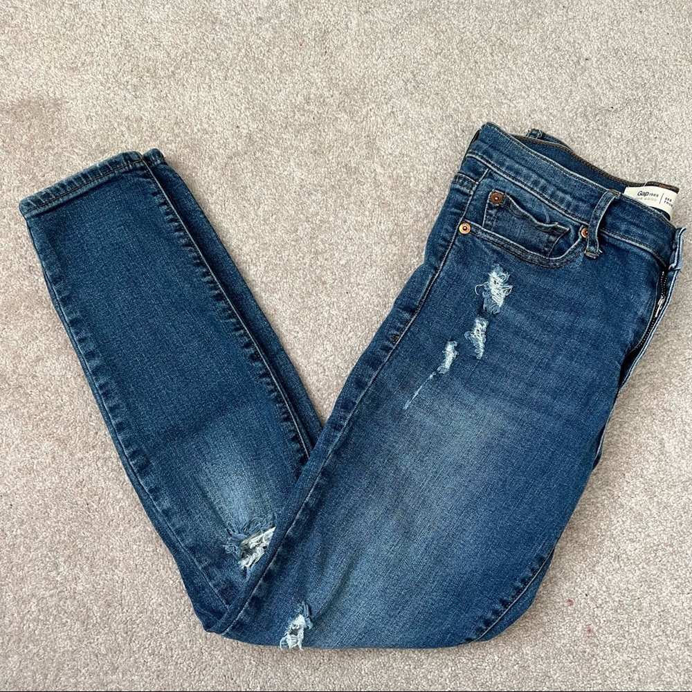 Gap 1969 True Skinny Distressed Jeans